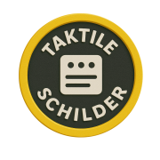 Tür- und Raumschilder in Braille und Profilschrift für barrierefreie Beschilderung nach DIN