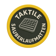Sauberlaufmatten mit Bodenindikatoren für barrierefreie Orientierung und Sicherheit