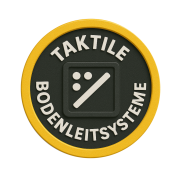 Bodenleitsysteme mit Rippen und Noppenfeldern zur Orientierung für blinde und sehbehinderte Menschen